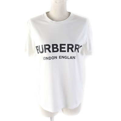 美品 バーバリー 半袖Tシャツ ホワイト レディース SP 8008894