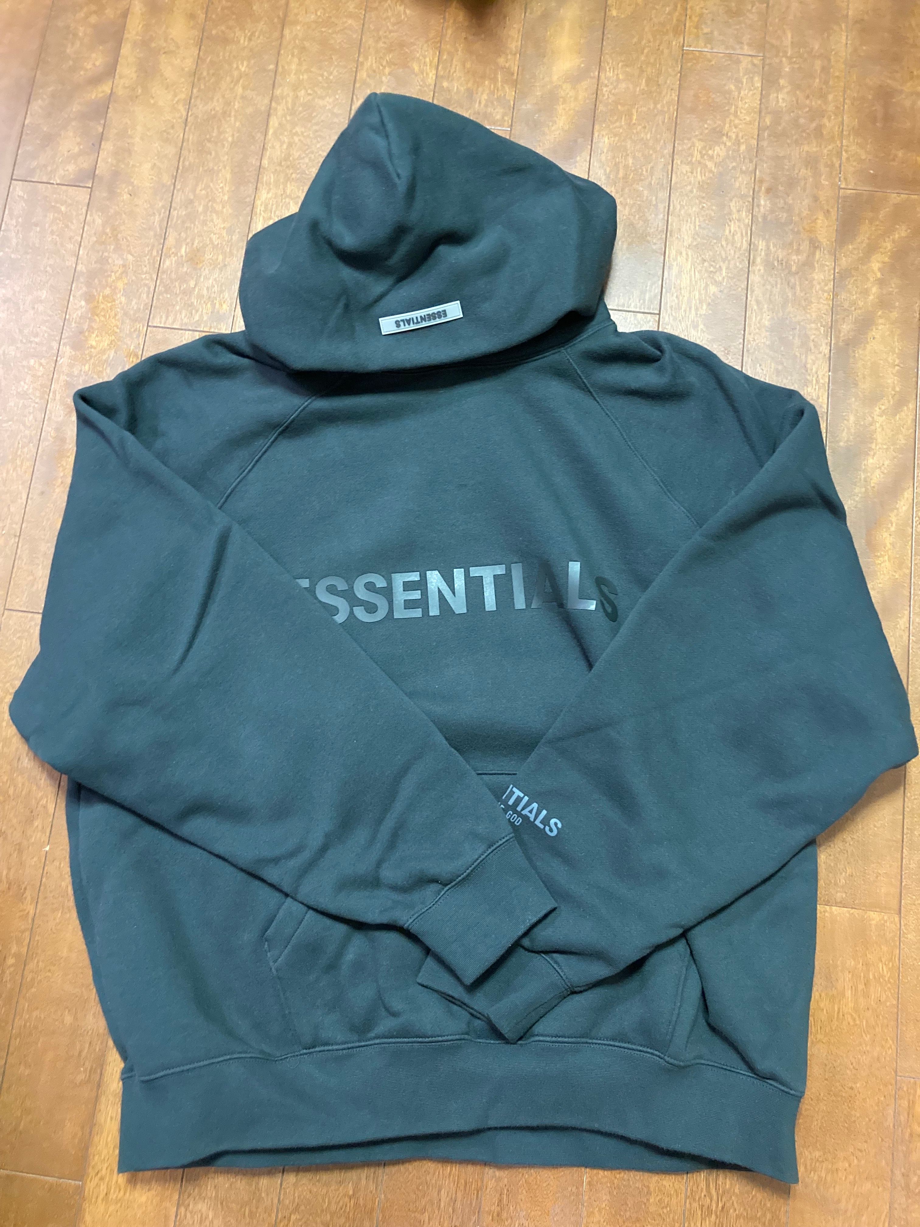 FEAR OF GOD ESSENTIALS 3D Silicon Applique Pullover Hoodie "Black"