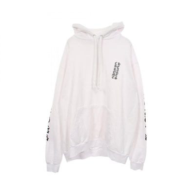 Chrome Hearts Vertical Logo Pullover Hoodie "White"