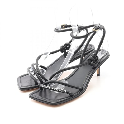 ルイ・ヴィトン LOUIS VUITTON アイコンロゴ サンダル 靴 レザー レディース ブラック系 【中古】