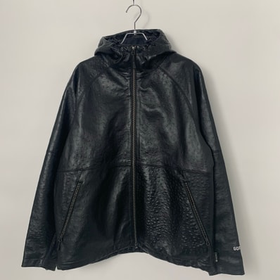 Supreme GORE-TEX Ostrich Embosssed Leather Jacket "Black"