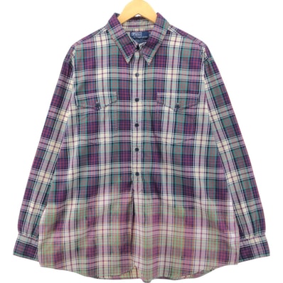 古着 ラルフローレン Ralph Lauren POLO by Ralph Lauren WOODSMAN WORKSHIRT 長袖 コットンチェックシャツ メンズXL相当/eaa555134