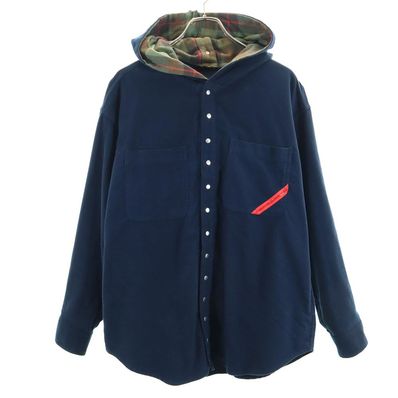 PHINGERIN 長袖 フード付き 起毛コットン シャツ