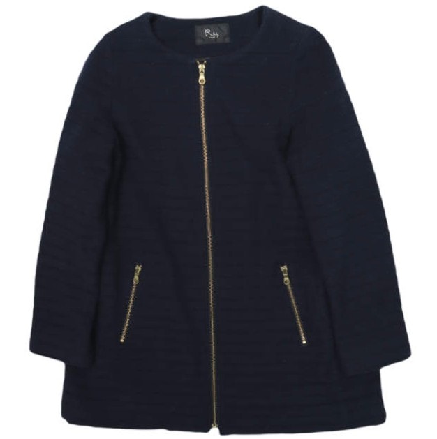 Ray BEAMS レイビームス ウールカシミヤ ノーカラーコート 6319-0319-2747 1 NAVY ミドル丈 アウター g28339