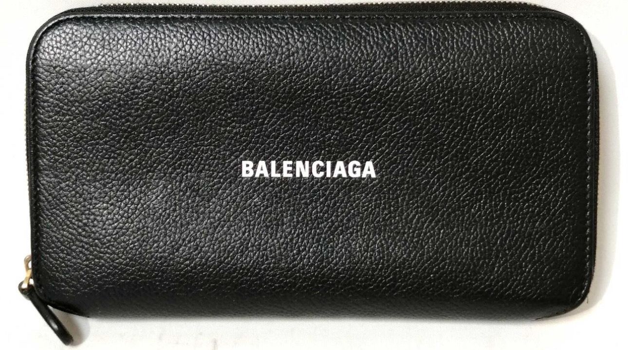 BALENCIAGA Cash Continental Wallet Grained Calfskin "Black"