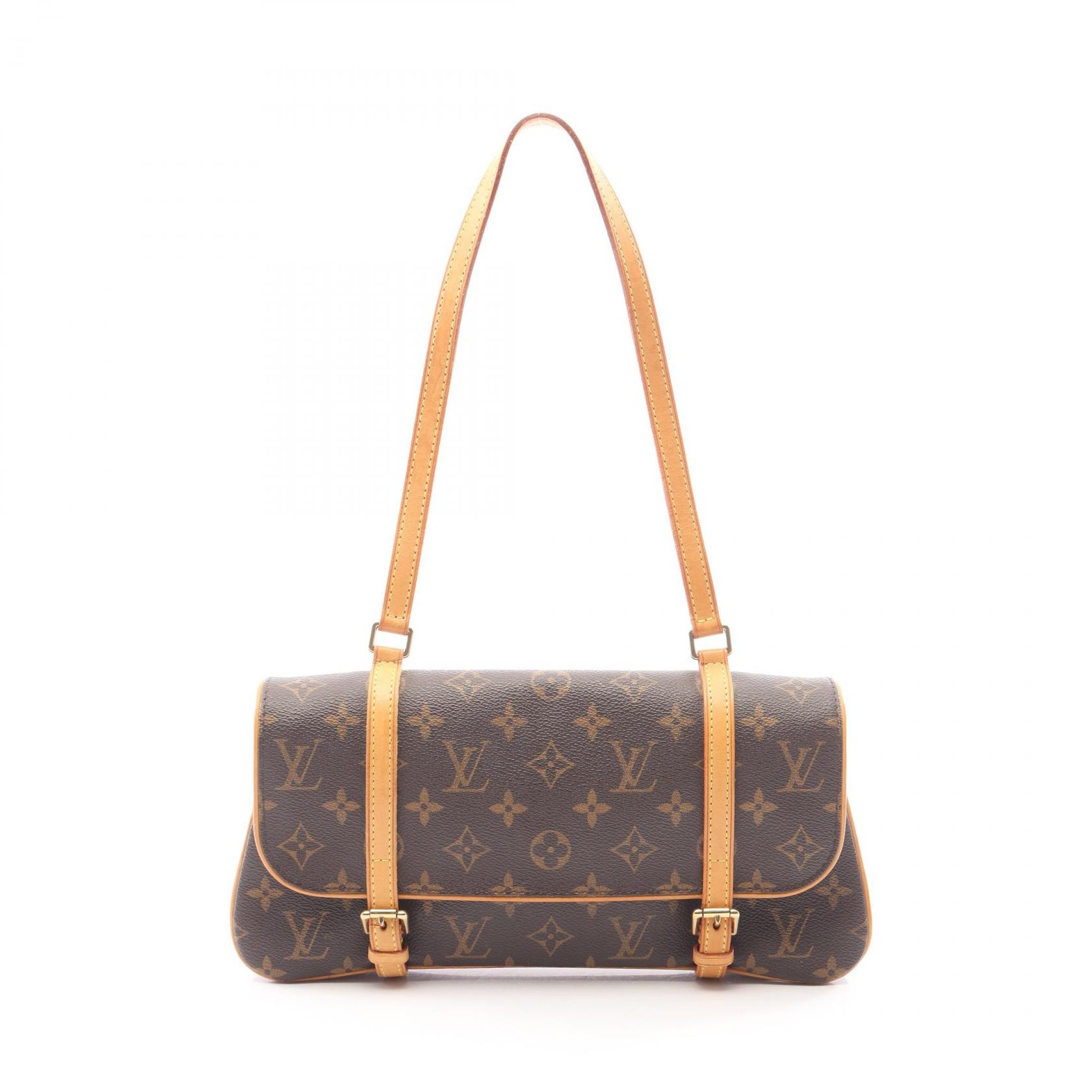 ルイ・ヴィトン LOUIS VUITTON マレル ショルダーバッグ バッグ PVCコーティングキャンバス レザー モノグラム レディース ブラウン系 M51157 【中古】