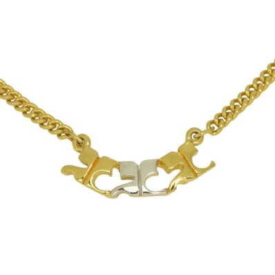 【中古】 クレージュ ネックレス メタル ゴールド シルバー メッキ コンビ アクセサリー レディース 女性 courreges