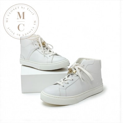 エルメス HERMES デイドリーム スニーカー 靴 シューズ レザー ホワイト 白 ゴールド ケリー金具 ハイカット