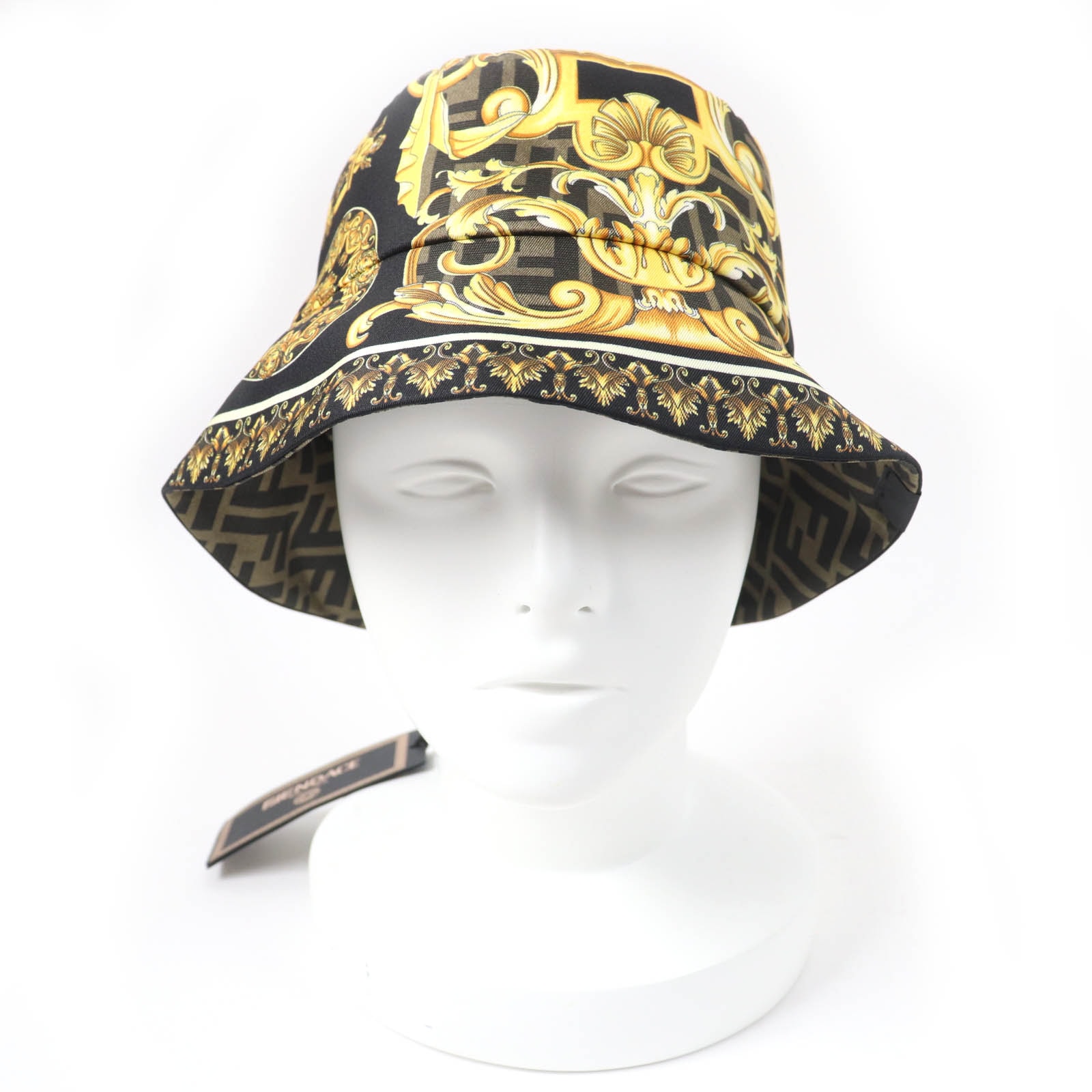 FENDI x Versace Fendace Multicolor Silk Reversible Bucket Hat "Black"