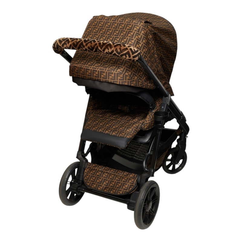 フェンディ × Inglesina イングリッシーナ FFロゴ ファブリック ベビーカー ブラウン ブラック レディース FENDI 【中古】