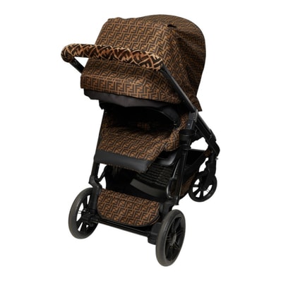 フェンディ × Inglesina イングリッシーナ FFロゴ ファブリック ベビーカー ブラウン ブラック レディース FENDI 【中古】
