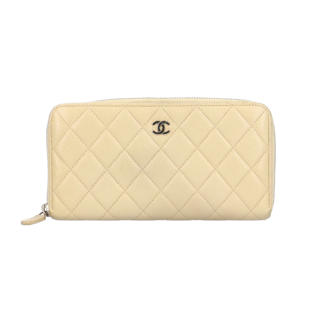 シャネル クラシック ロング ジップ ウォレット マトラッセ 長財布 キャビアスキン A50097 レディース CHANEL  中古
