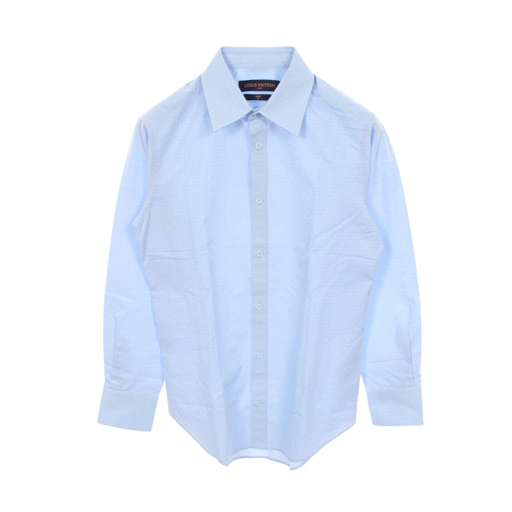 ルイ・ヴィトン LOUIS VUITTON モノグラムフラワー スリムフィット 長袖 衣料品 トップス コットン メンズ ブルー系 RM231F MU5 HOS8PW 【中古】