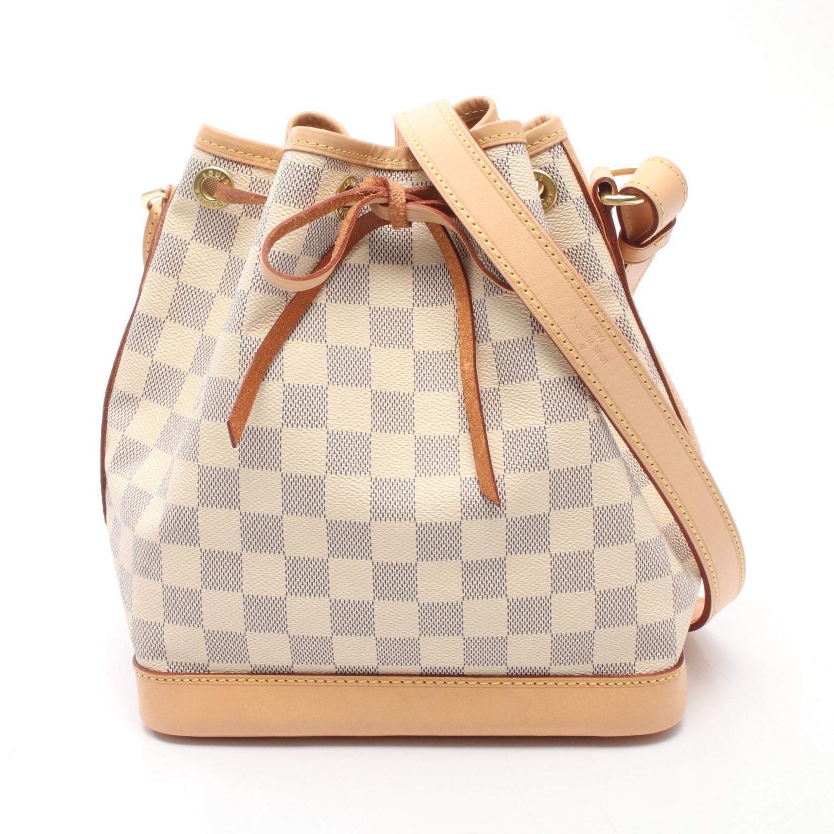 ルイ・ヴィトン LOUIS VUITTON ノエBB ダミエアズール ショルダーバッグ バッグ PVCコーティングキャンバス レザー レディース ホワイト系 N40594 【中古】