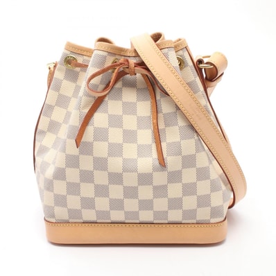 ルイ・ヴィトン LOUIS VUITTON ノエBB ダミエアズール ショルダーバッグ バッグ PVCコーティングキャンバス レザー レディース ホワイト系 N40594 【中古】