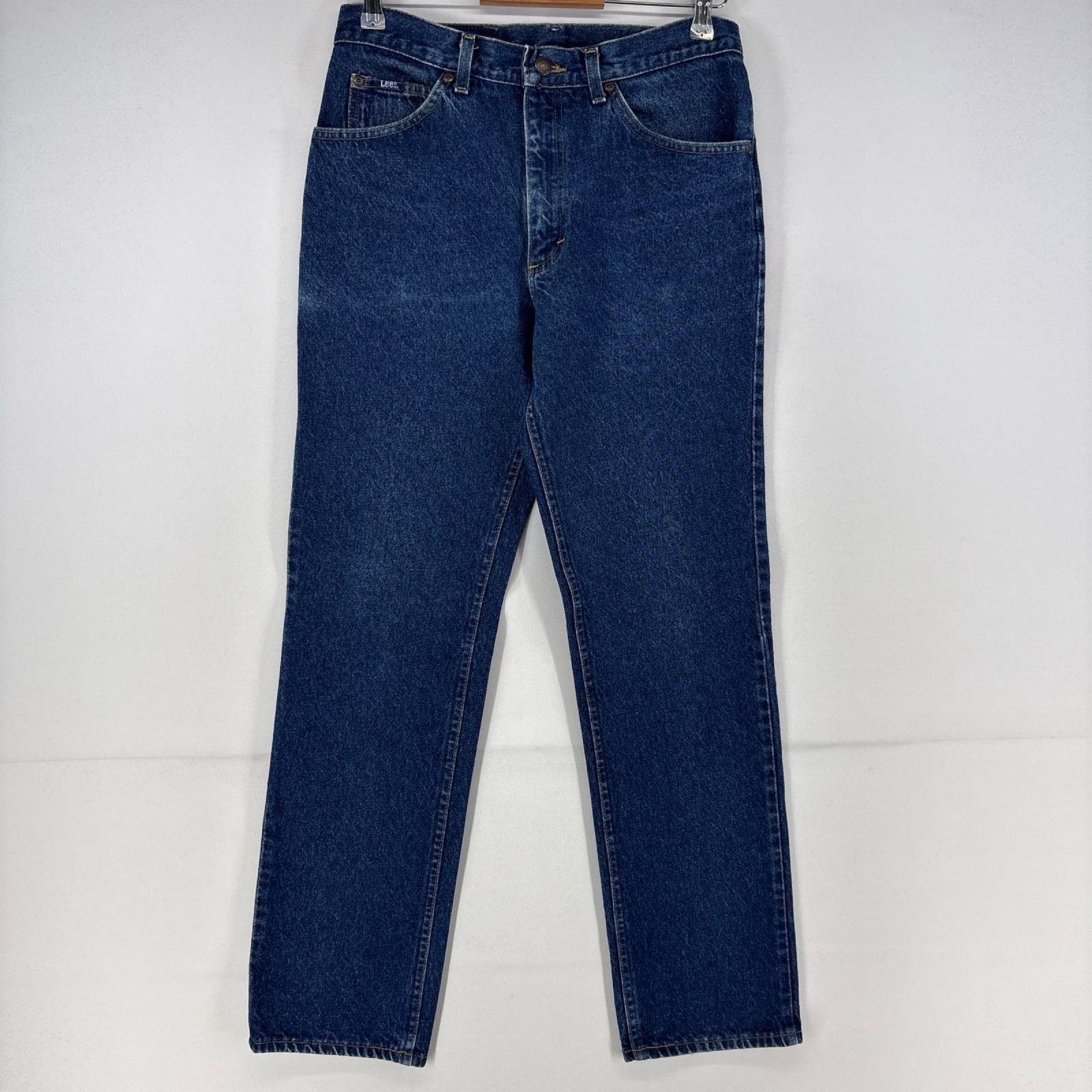 古着 90's/90年代 リー Lee USA製 デニム パンツ 5ポケット ストレート ジップ w32 L32  ブルー メンズ