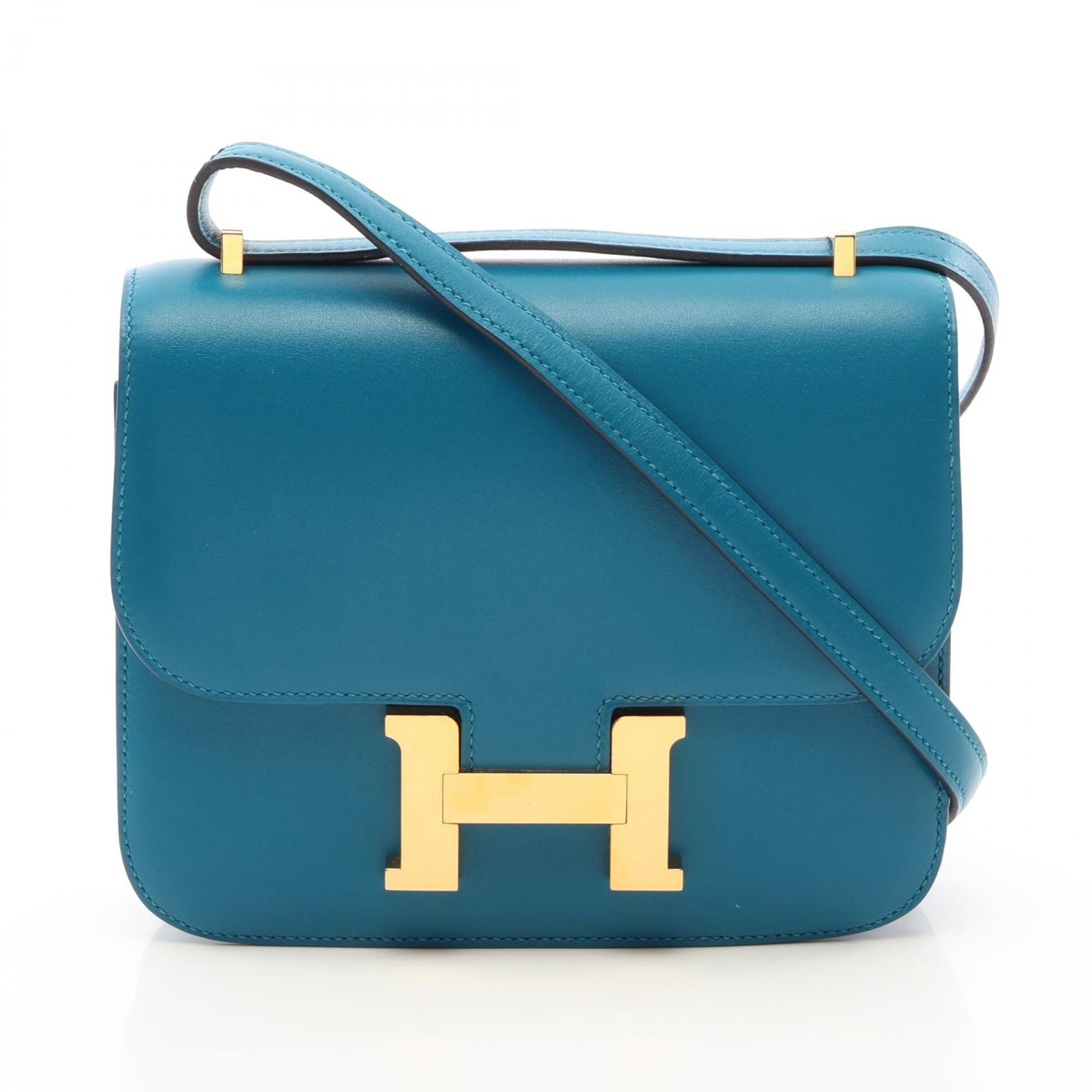 エルメス HERMES コンスタンス3 ミニ ブルーイズミール ショルダーバッグ バッグ レザー ヴォータデラクト ブルーイズミール C刻印(2018年製造) レディース ブルー系 【中古】
