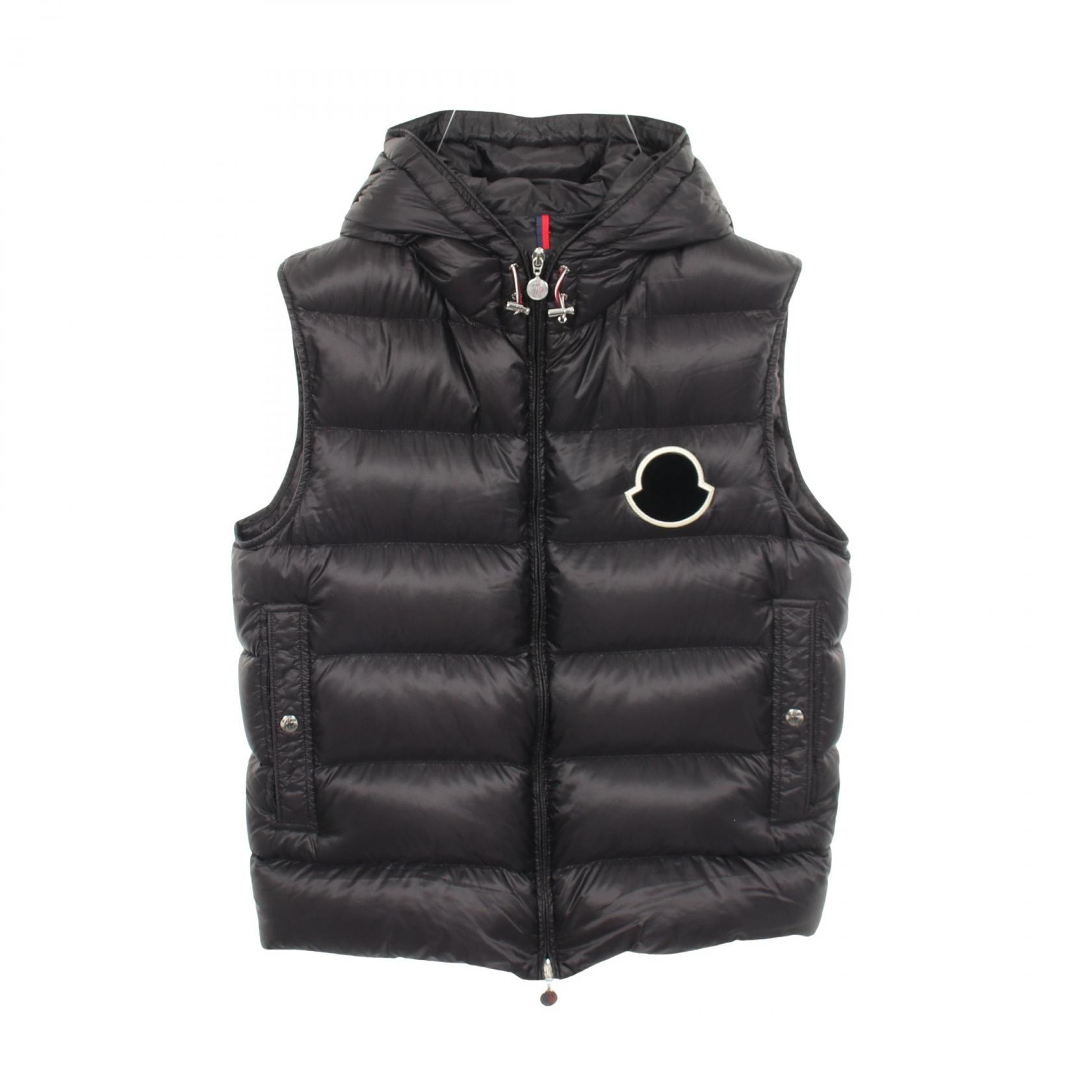 モンクレール MONCLER VANOISE フード付き ダウンベスト 衣料品 アウター ナイロン メンズ ブラック系 【中古】