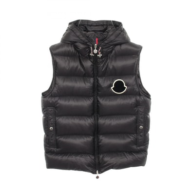 モンクレール MONCLER VANOISE フード付き ダウンベスト 衣料品 アウター ナイロン メンズ ブラック系 【中古】