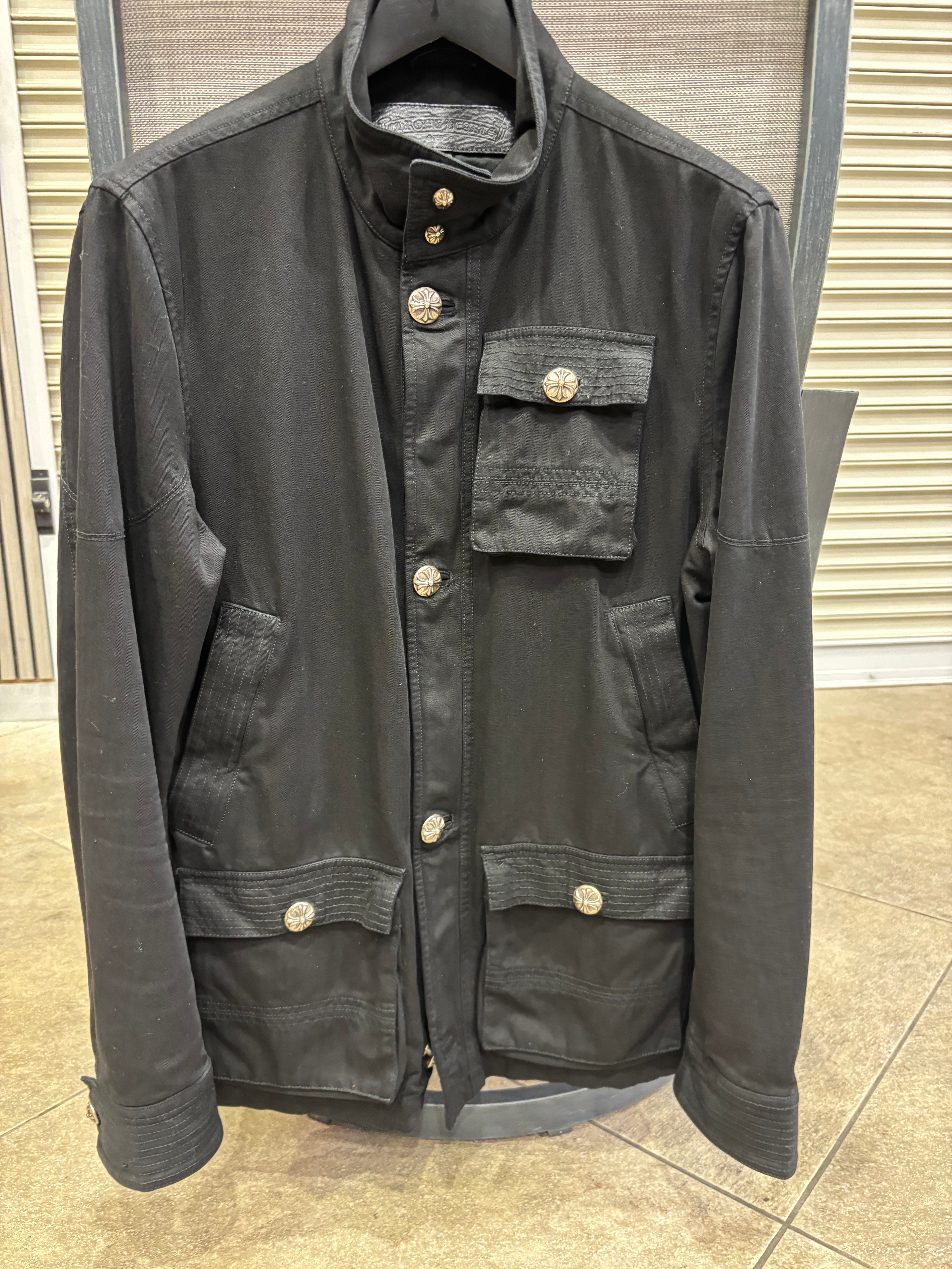 Chrome Hearts Cherry Bomb Lining Alpaca Fur Cross Button Military Jacket "Black"