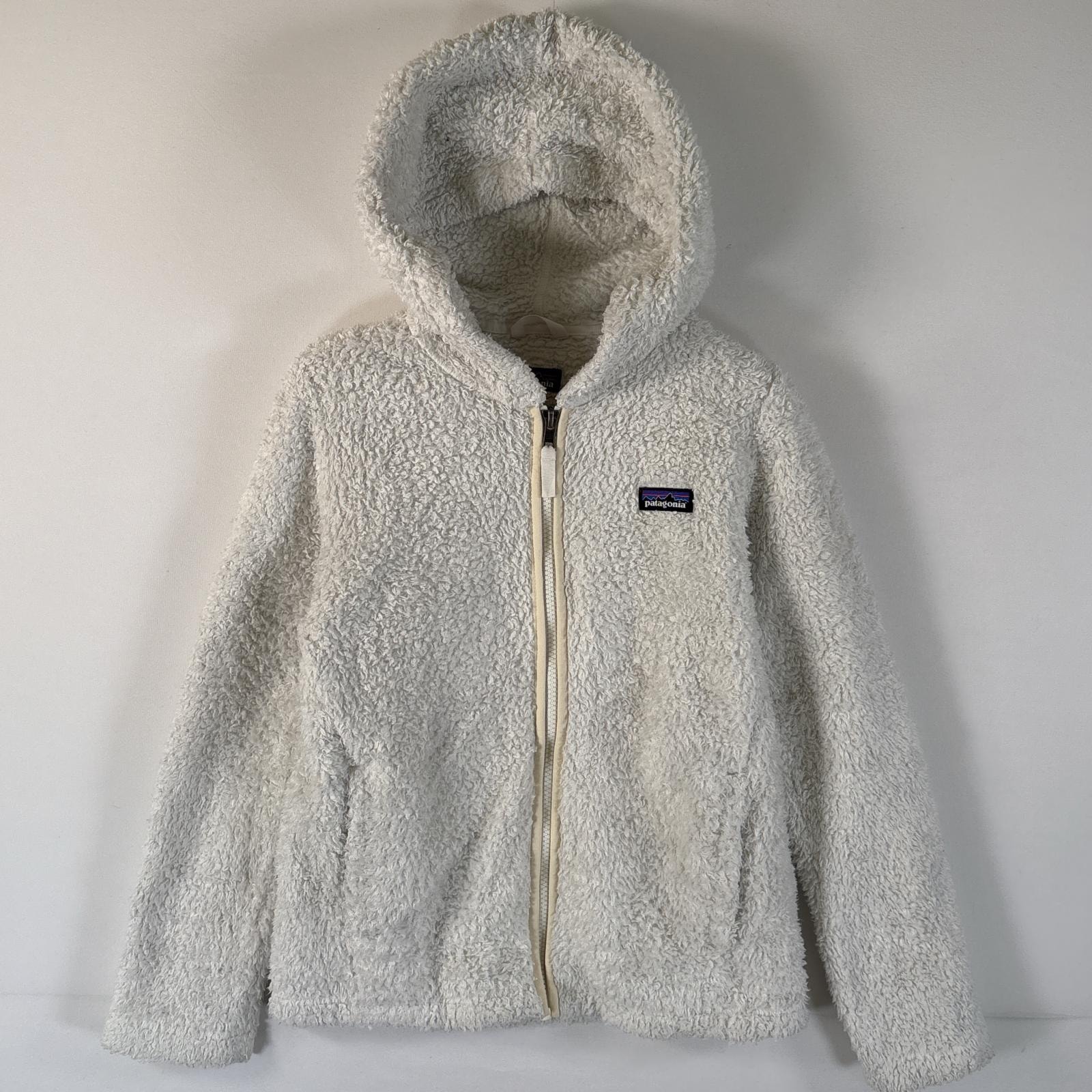 古着 パタゴニア patagonia フルジップフリースジャケット ワンポイントロゴ ロスガトス フーディー ガールズ 2017年 M  ホワイト キッズ
