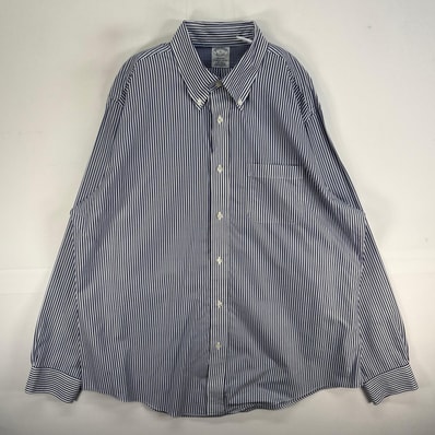 古着 ブルックスブラザーズ Brooks Brothers 長袖シャツ ボタンダウン REGENT 胸ポケ XL ブルー系 ストライプ メンズ