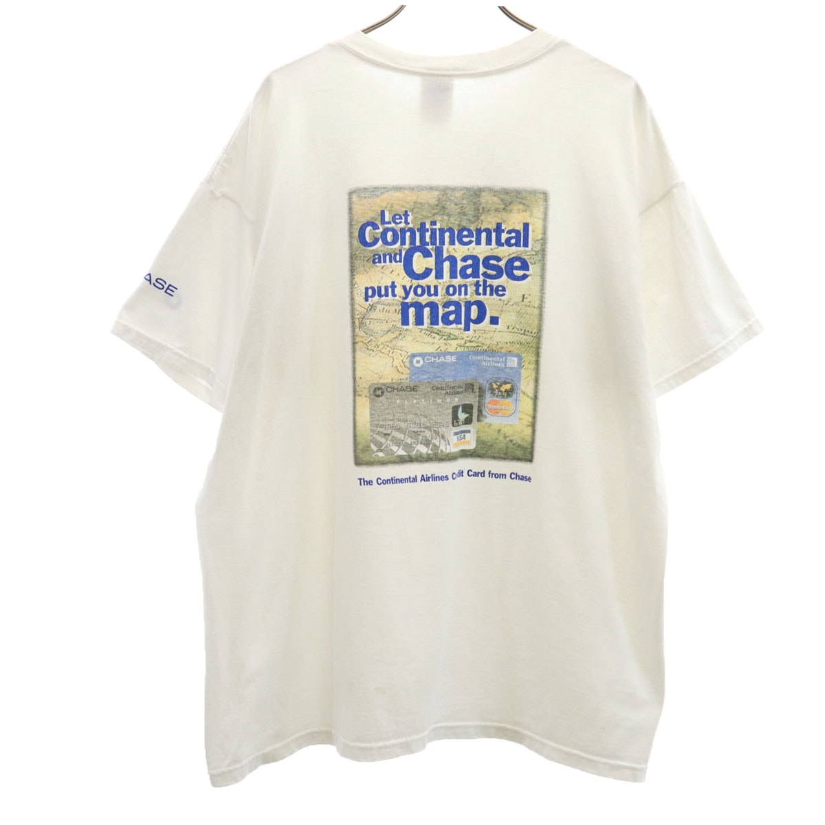 FRUIT OF THE LOOM BEST フルーツオブザルーム ベスト 90s オールド バックプリント コンチネンタル航空 チェース銀行 半袖 Tシャツ XL 企業モノ