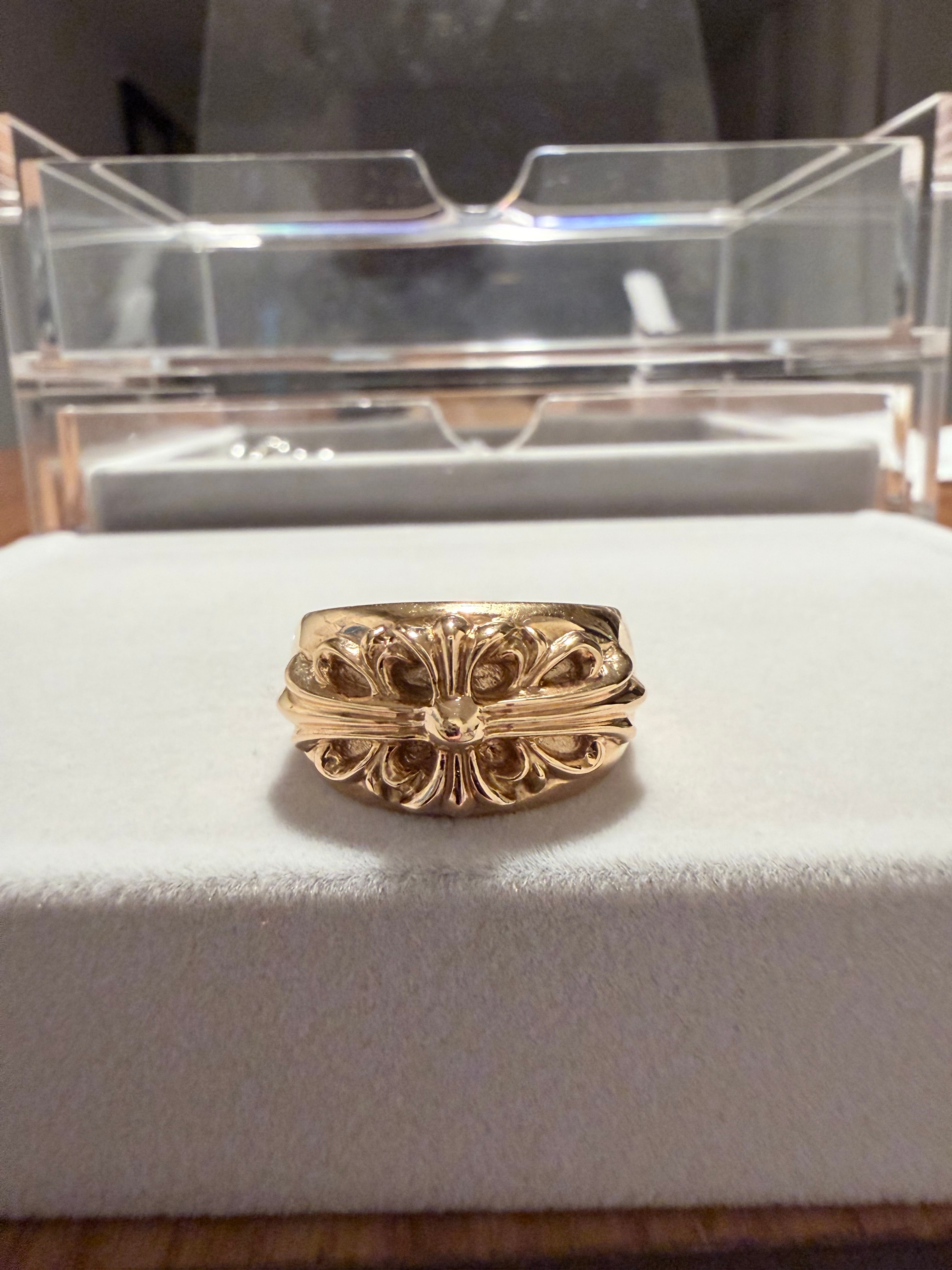 Chrome Hearts 22K Floral Cross Ring No.17 "Gold"