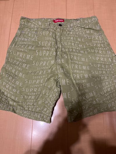Supreme Warp Jacquard Logos Denim Painter Short "Green"