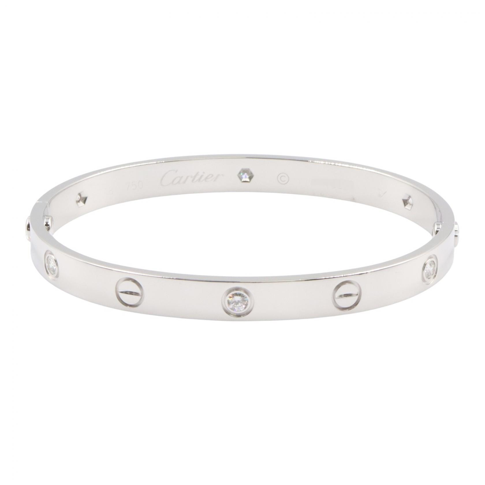 カルティエ CARTIER ラブブレス 6PD ブレスレット ブレスレット アクセサリー K18WG(ホワイトゴールド) ダイヤモンド レディース シルバー系 / クリア系 【中古】