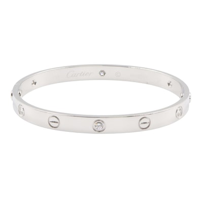カルティエ CARTIER ラブブレス 6PD ブレスレット ブレスレット アクセサリー K18WG(ホワイトゴールド) ダイヤモンド レディース シルバー系 / クリア系 【中古】