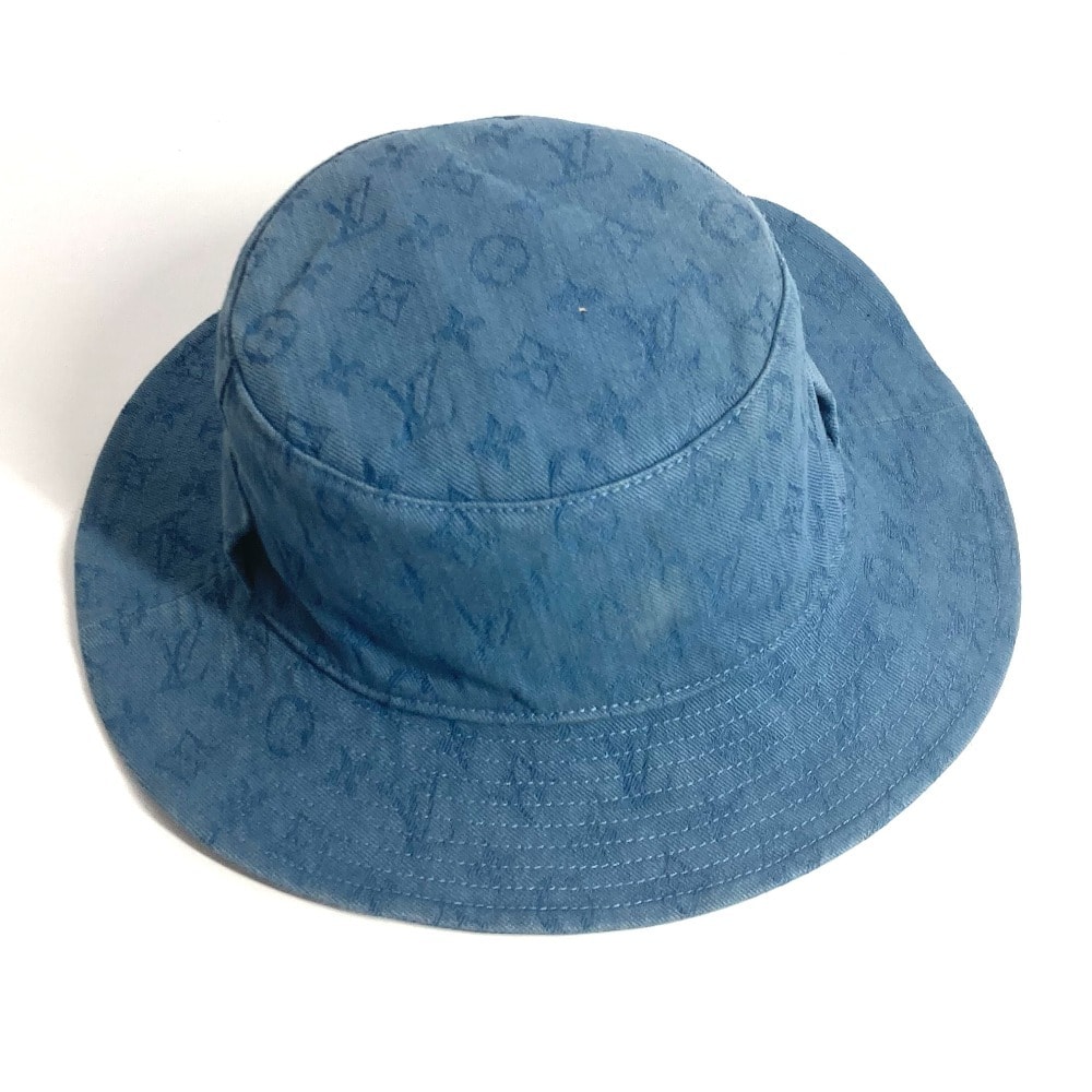 ルイヴィトン LOUIS VUITTON シャプカ・スケーター カラー ブロックス M77591 モノグラム ハット帽 帽子 バケットハット ボブハット ハット コットン ブルー