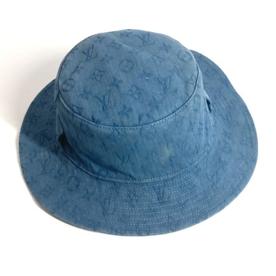 ルイヴィトン LOUIS VUITTON シャプカ・スケーター カラー ブロックス M77591 モノグラム ハット帽 帽子 バケットハット ボブハット ハット コットン ブルー
