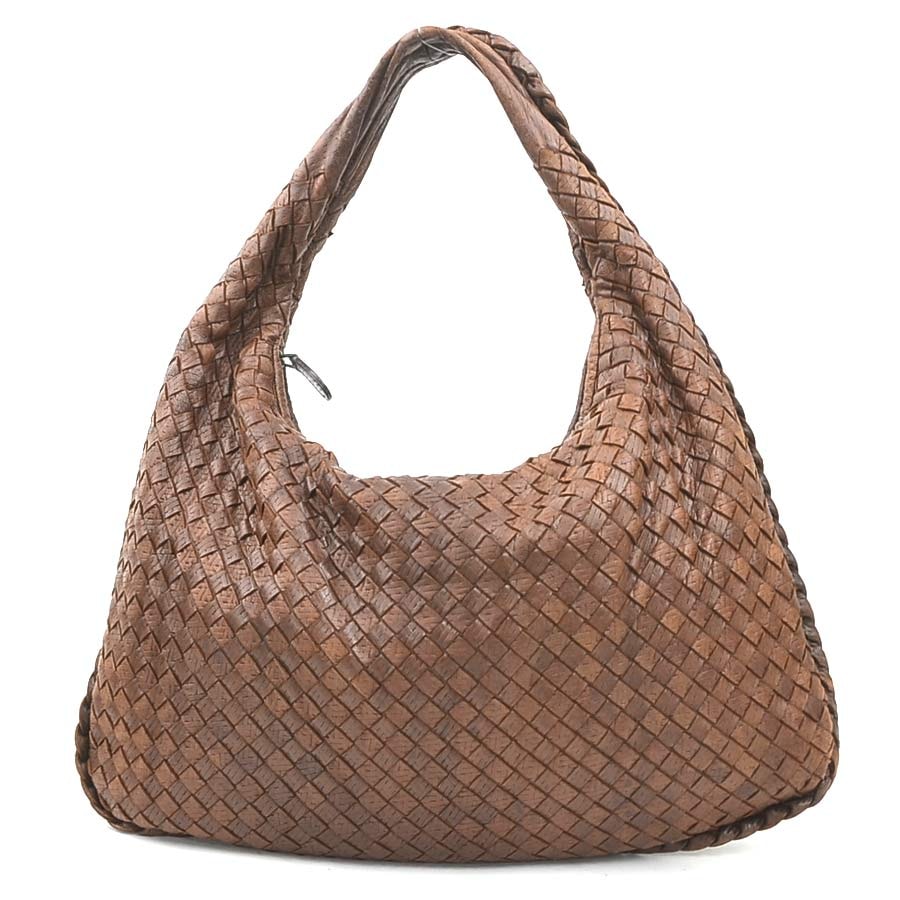 ボッテガヴェネタ BOTTEGAVENETA ショルダーバッグ イントレチャート レザー ブラウン レディース【中古】 e61561a