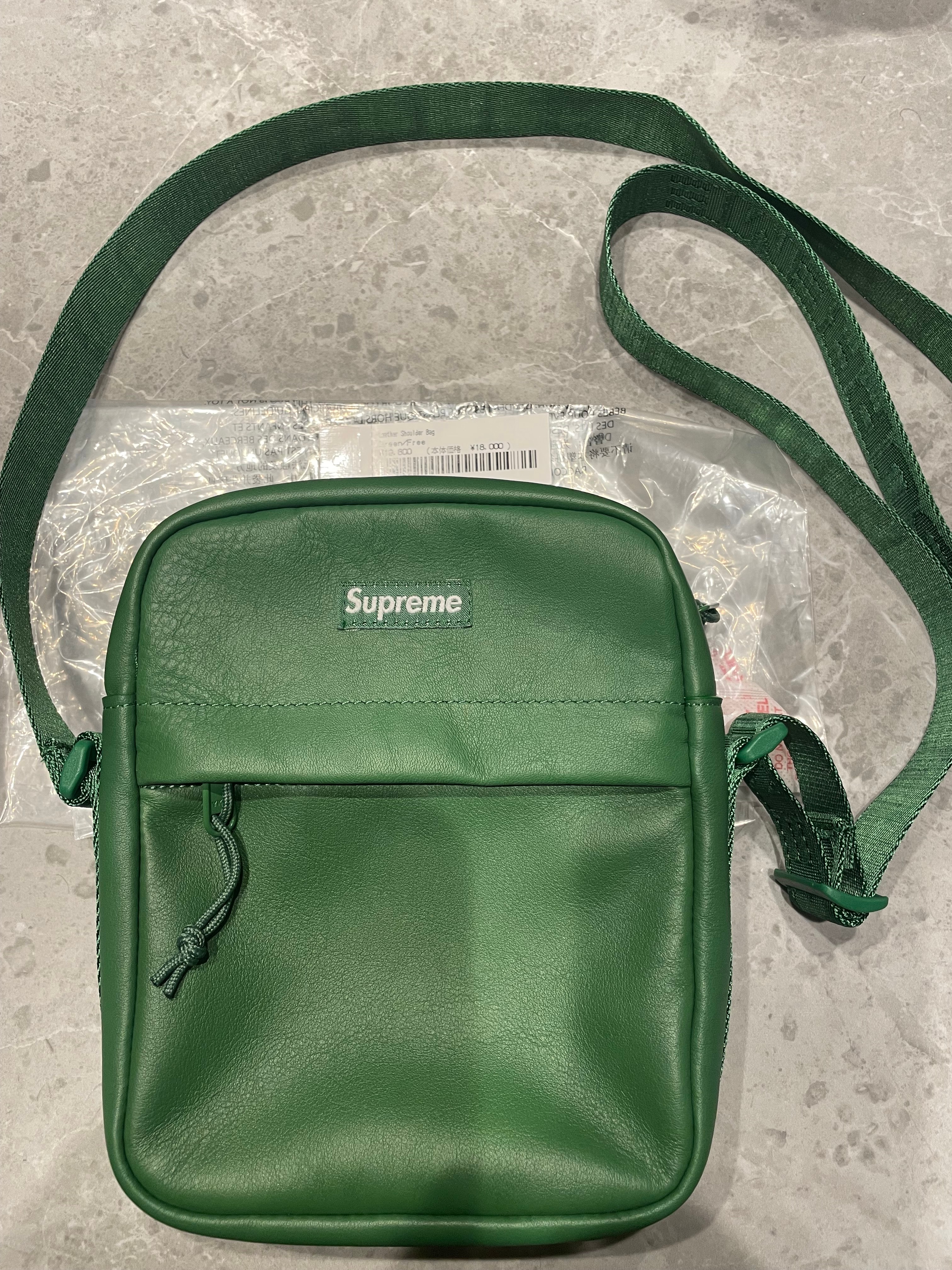 シュプリーム レザー ショルダー バッグ "グリーン" (24FW)