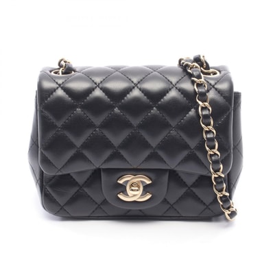 シャネル CHANEL ミニマトラッセ ショルダーバッグ バッグ ラムスキン(羊革) レディース ブラック系 A35200 【中古】