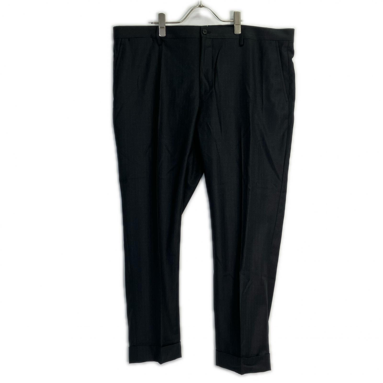 ポロ ラルフローレン グレー ウール ストライプ ストレートパンツ 34