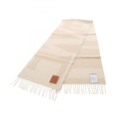 ロエベ LOEWE アナグラム スカーフ マフラー 衣料品 カシミヤ レディース アイボリー系 / ベージュ系 FSA3SS1W042279 【新品】