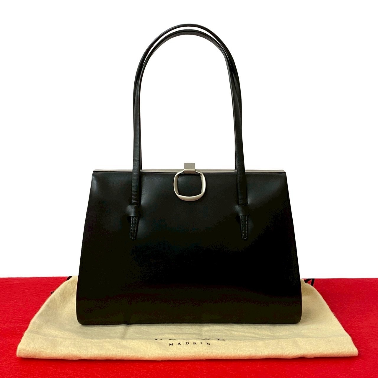 LOEWE ロエベ がま口 レザー ハンドバッグ ブラック
 79970