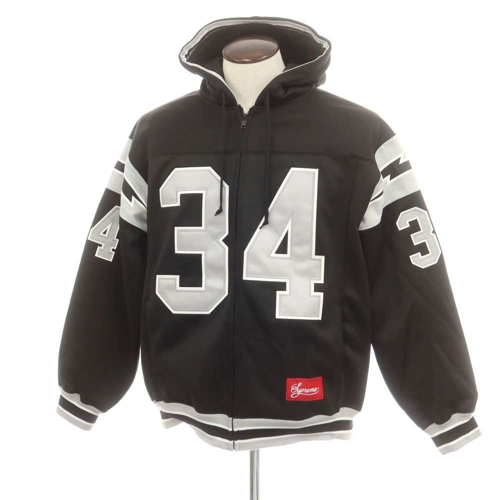 【中古】シュプリーム Supreme 2024年春夏 Football Zip Up Hooded Sweatshirt ポリエステル パーカー ブラックxグレー【サイズL】【メンズ】