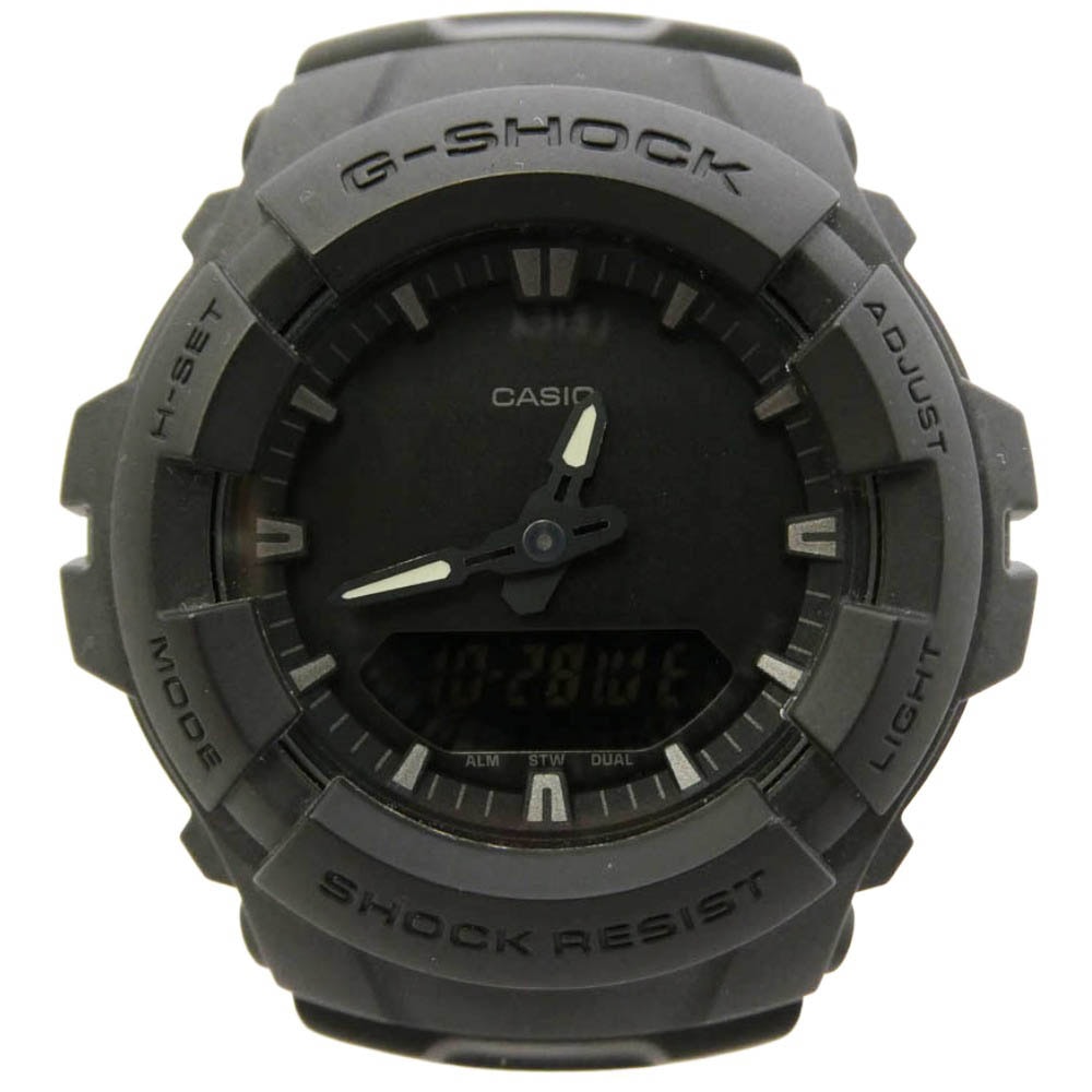 CASIO G-SHOCK カシオ ジーショック G-100BB-1AJF Matte Black Analog Digital Combination Watch マットオールブラック アナログ デジタル コンビモデル クォーツ 腕時計 ウォッチ【中古】