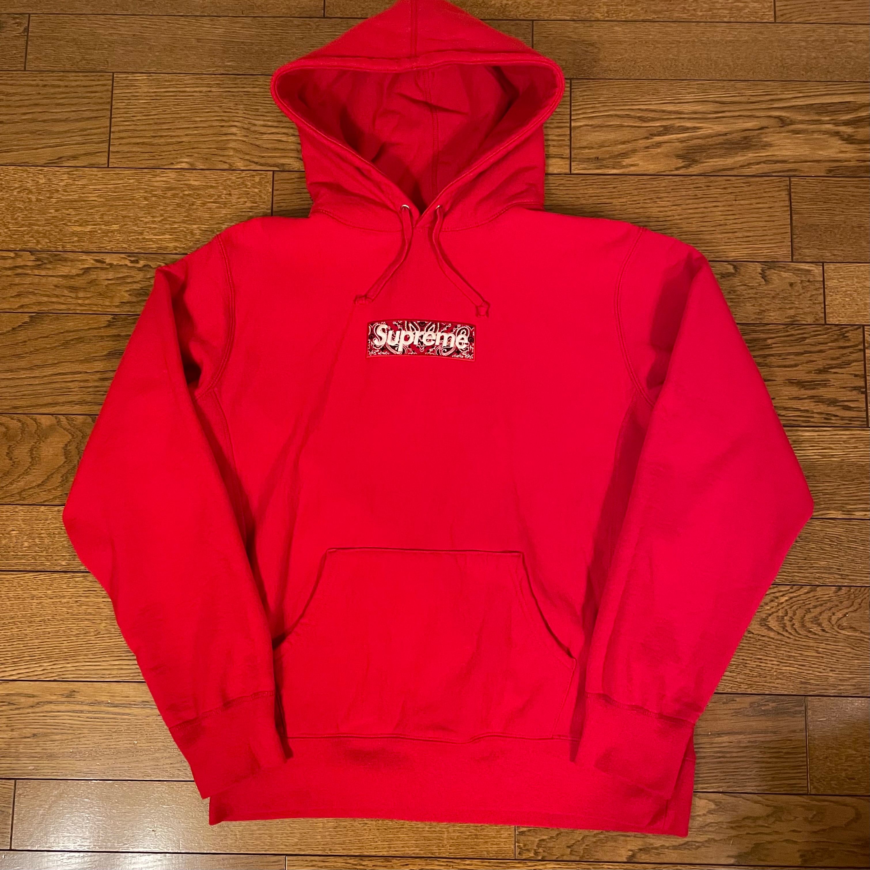Supreme Bandana Box Logo Hooded Sweatshirt "Red"