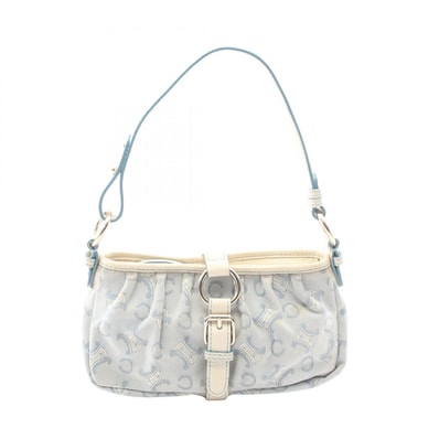 セリーヌ CELINE パリマカダム ハンドバッグ バッグ キャンバス レザー レディース ブルー系 / ホワイト系 【中古】