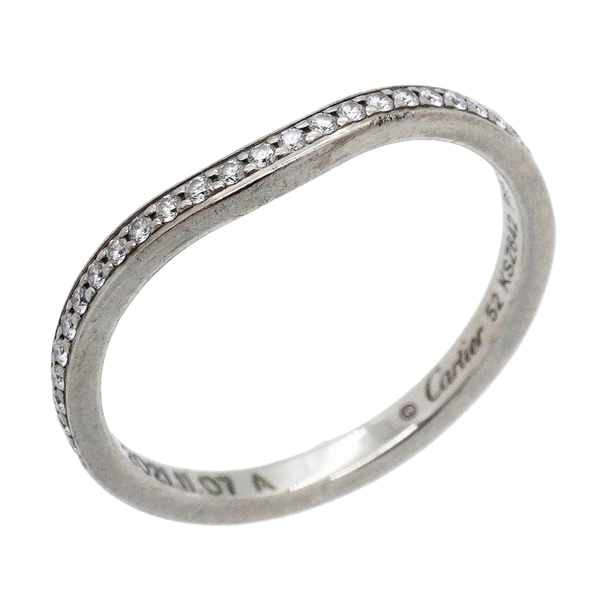【6jkb0382】カルティエ リング バレリーナ Pt950 プラチナ ダイヤモンド #52【中古】レディース