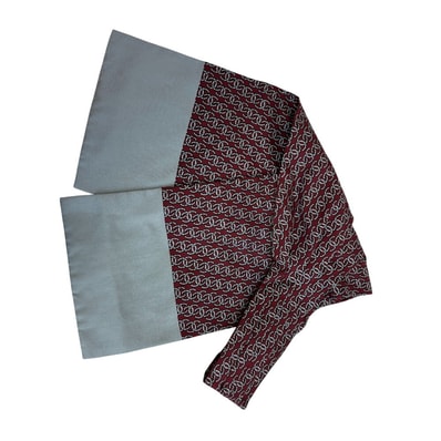 エルメス HERMES その他小物 総柄 アスコットタイ グレー系