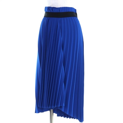 極美品 バレンシアガ プリーツスカート ブルー レディース 34 529757
