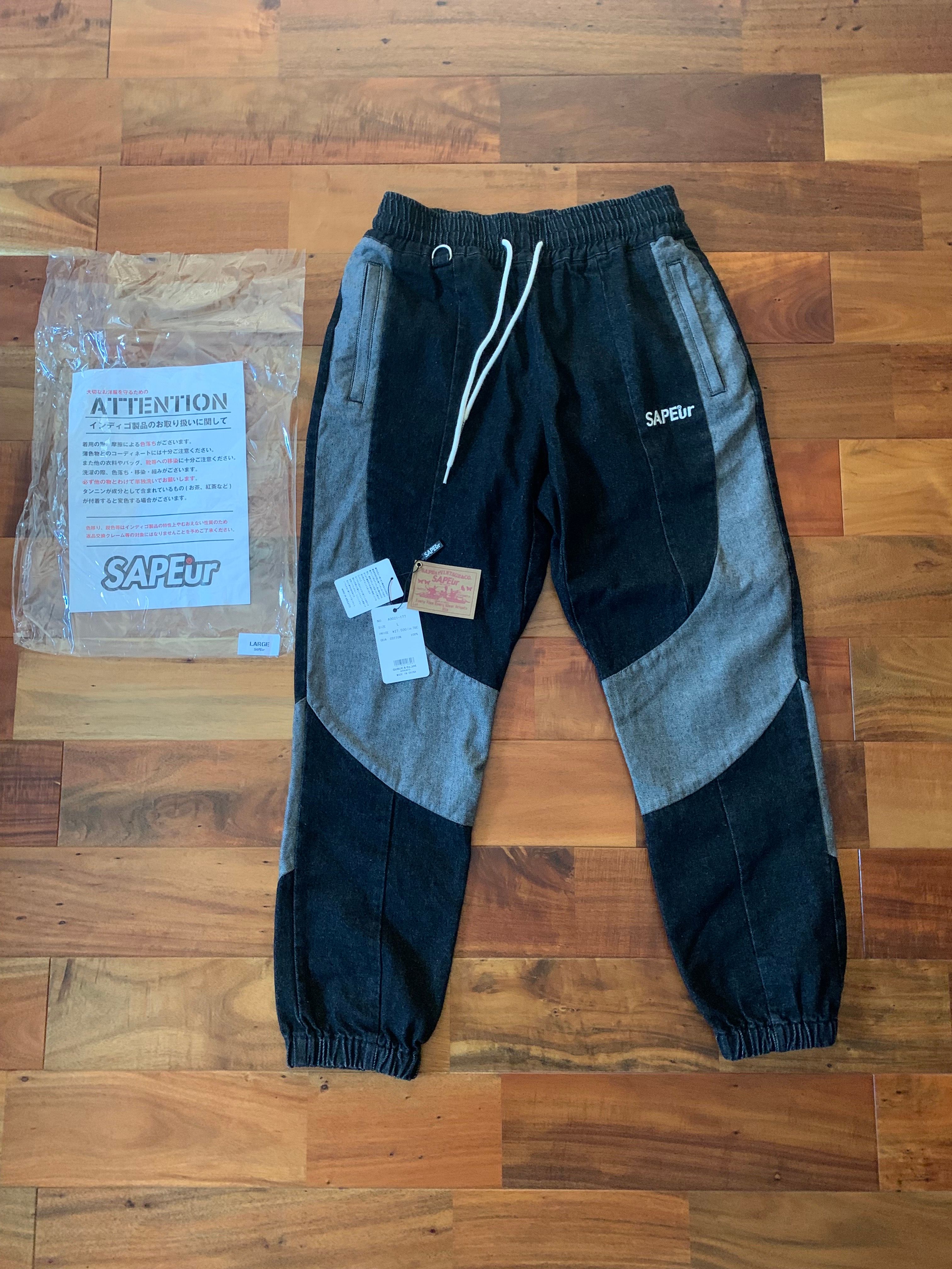 SAPEur DENIM TRACK PANTS "Black"