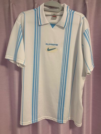 Supreme / Nike Jewel Stripe Soccer Jersey "White"