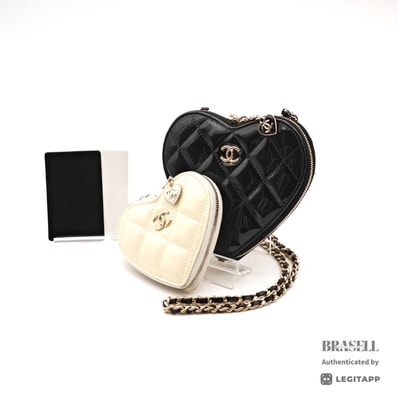 CHANEL シャネル マトラッセ T51G3157 ショルダーバッグ Patent Leather ブラック ホワイト レディース