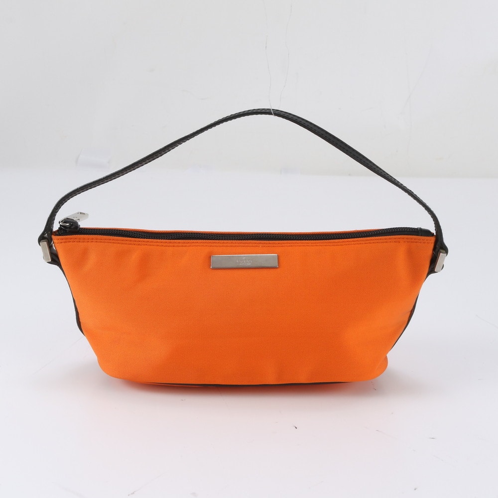 ■美品 グッチ ポーチ 039 1103 ハンドバッグ レザー×キャンバス
